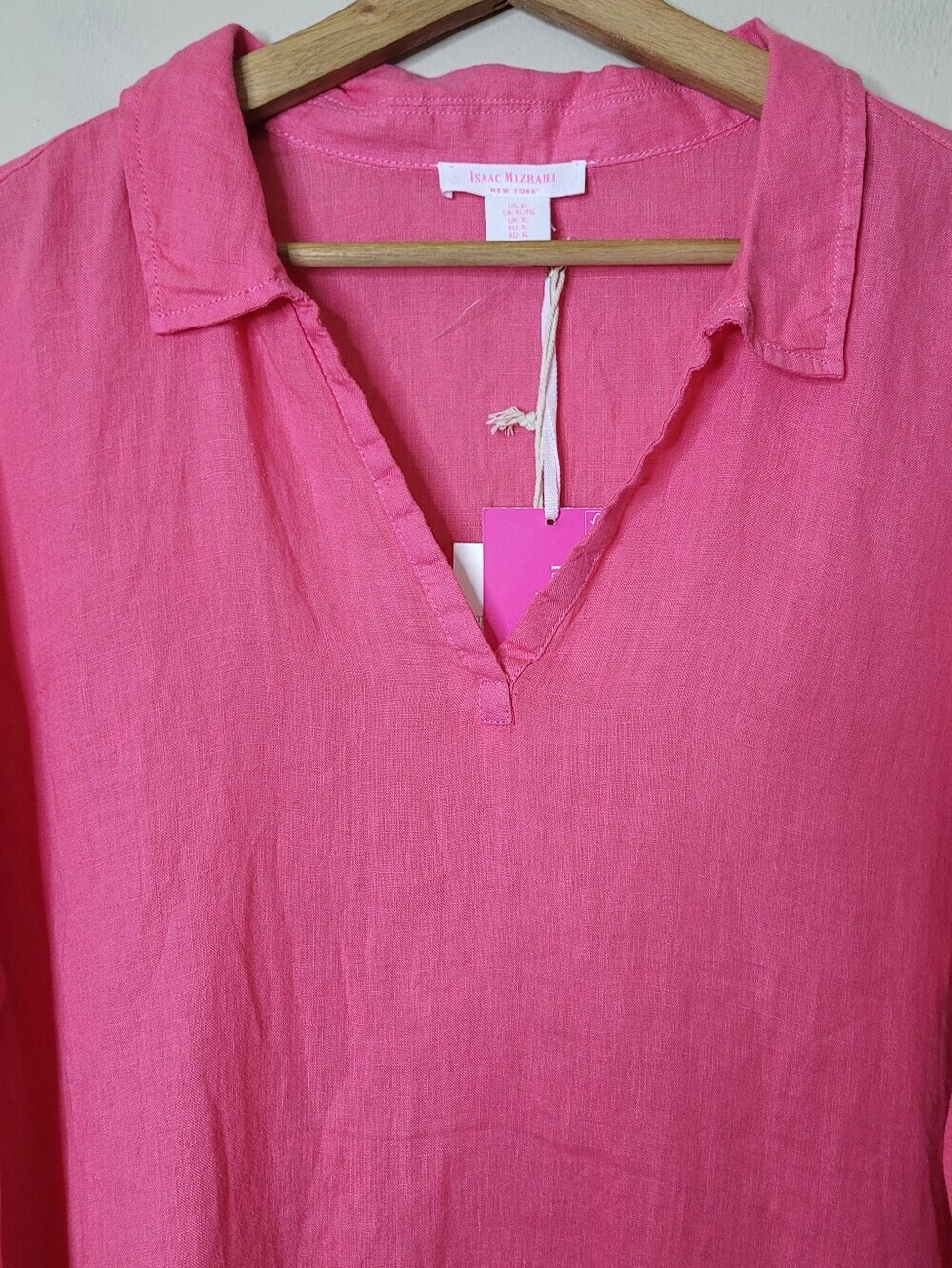 Isaac Mizrahi Pink Linen Tunic Top Size XL NWT - Picture 5 of 8